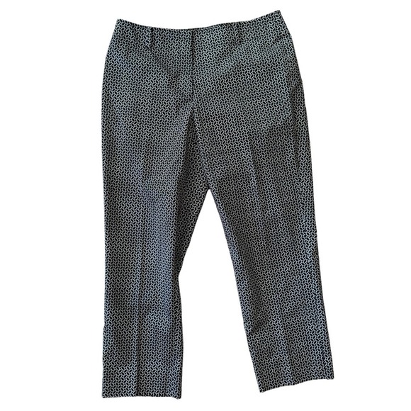Talbots Pants - Talbots women’s black and white geometric pleated cropped casual pants size 10P